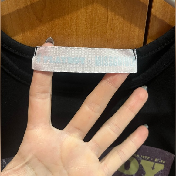 Playboy X Misguided black tank top cutout midriff mini dress size US4 NEW! - Picture 5 of 9